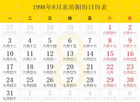 1998年1月20日|1998年日历表,1998年农历表（阴历阳历节日对照表）